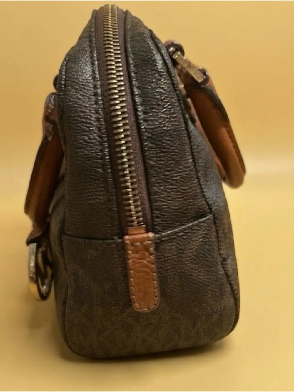 MINI so cute!!  Vintage Michael Kors Brown Logo Dome Mini Satchel